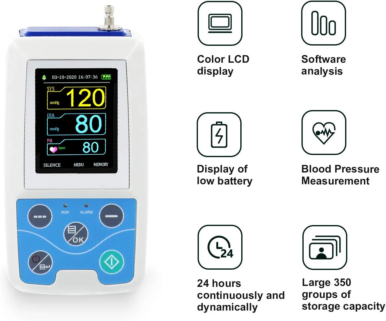 Handheld Ambulatory Blood Pressure Monitor with 2cuffs