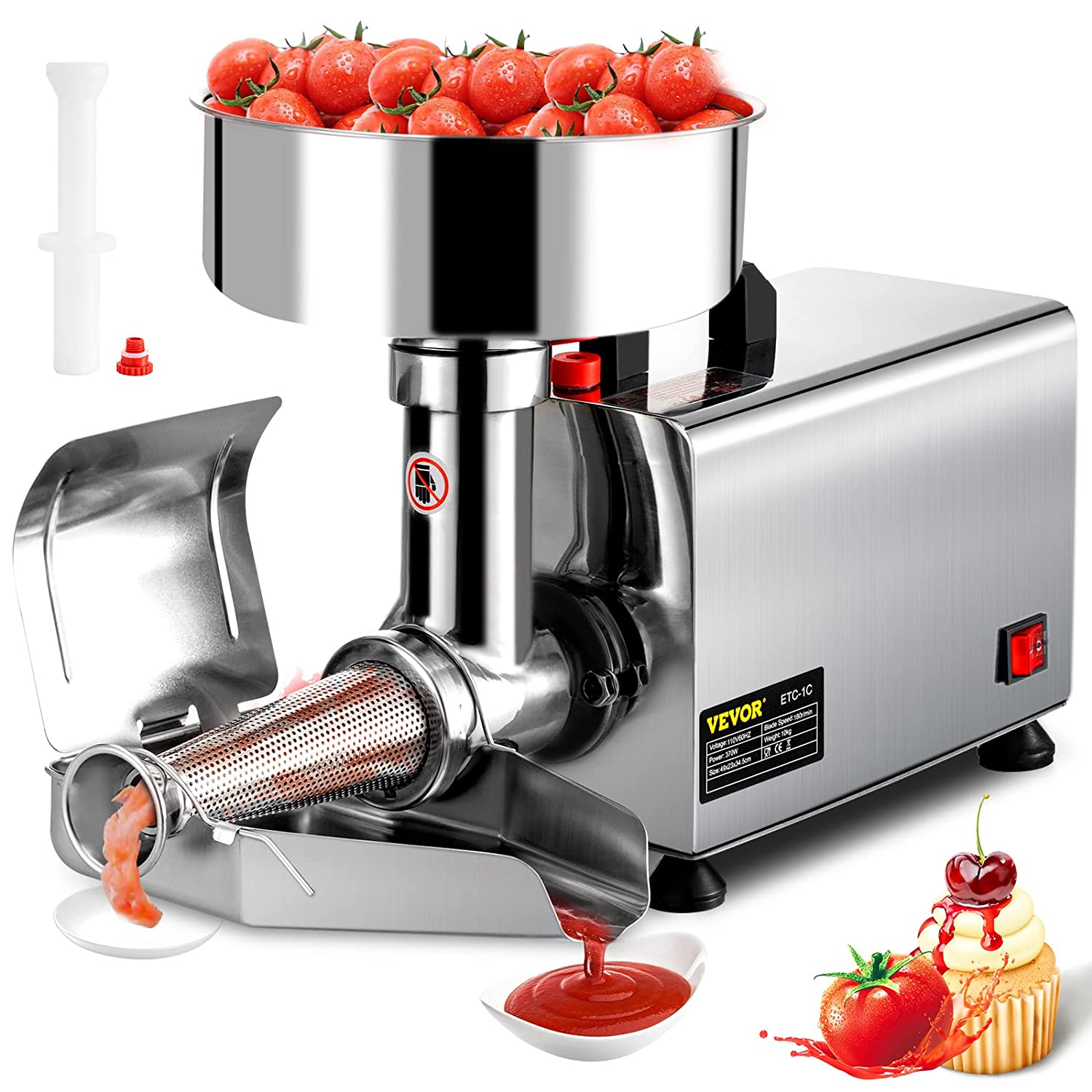 Electric Tomato Strainer I Commercial Grade Tomato Milling Machine I Stainless Steel Tomato Press and Strainer