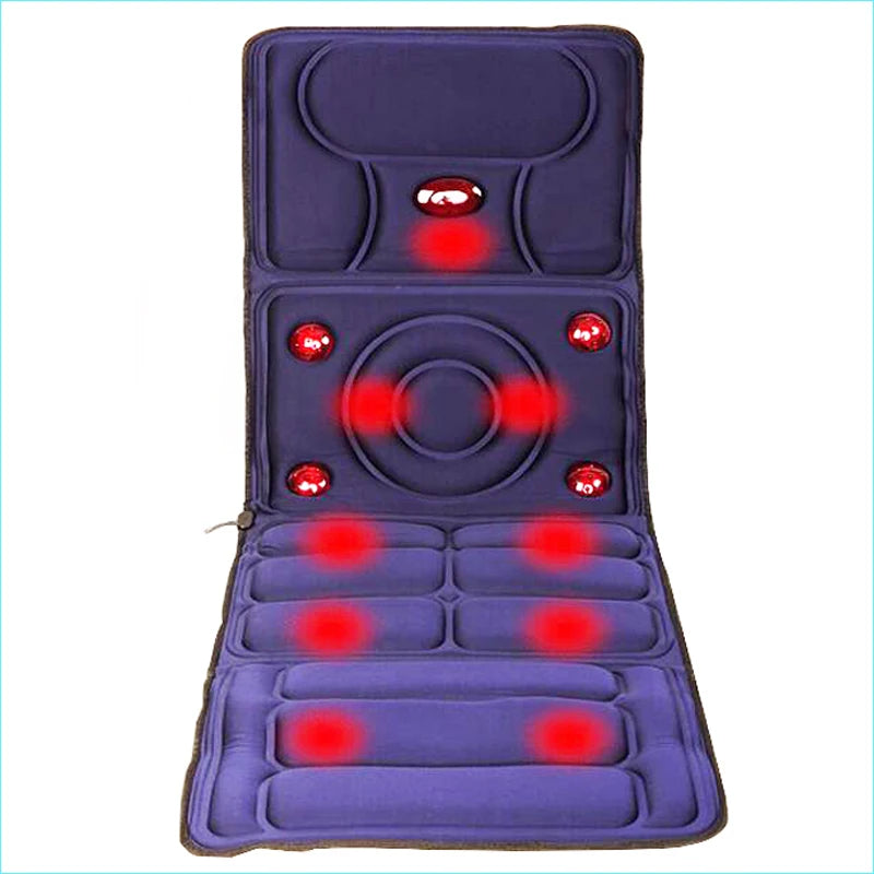 Meubon Collapsible Fullbody Massager with 9 Vibration Motors & Far-Infrared Heating - Reduce Back Fatigue with Vibrating Back Mattress