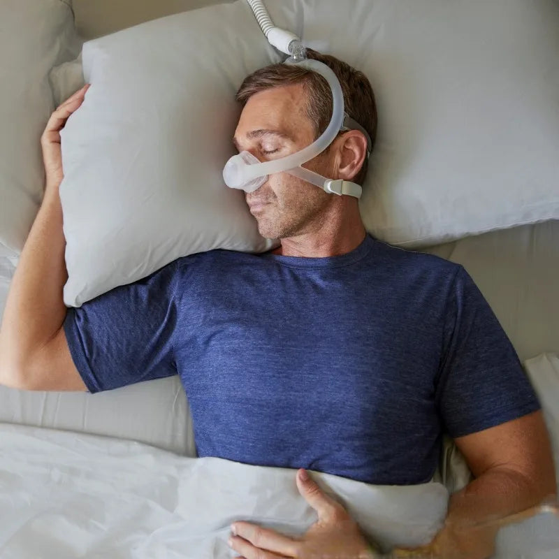 Meubon CPAP Anti-Snoring Nasal Mask - Comfortable Headband Frame and Silicon Nasal Pad for Sleep Apnea Ventilation I for Effective Sleep Aid