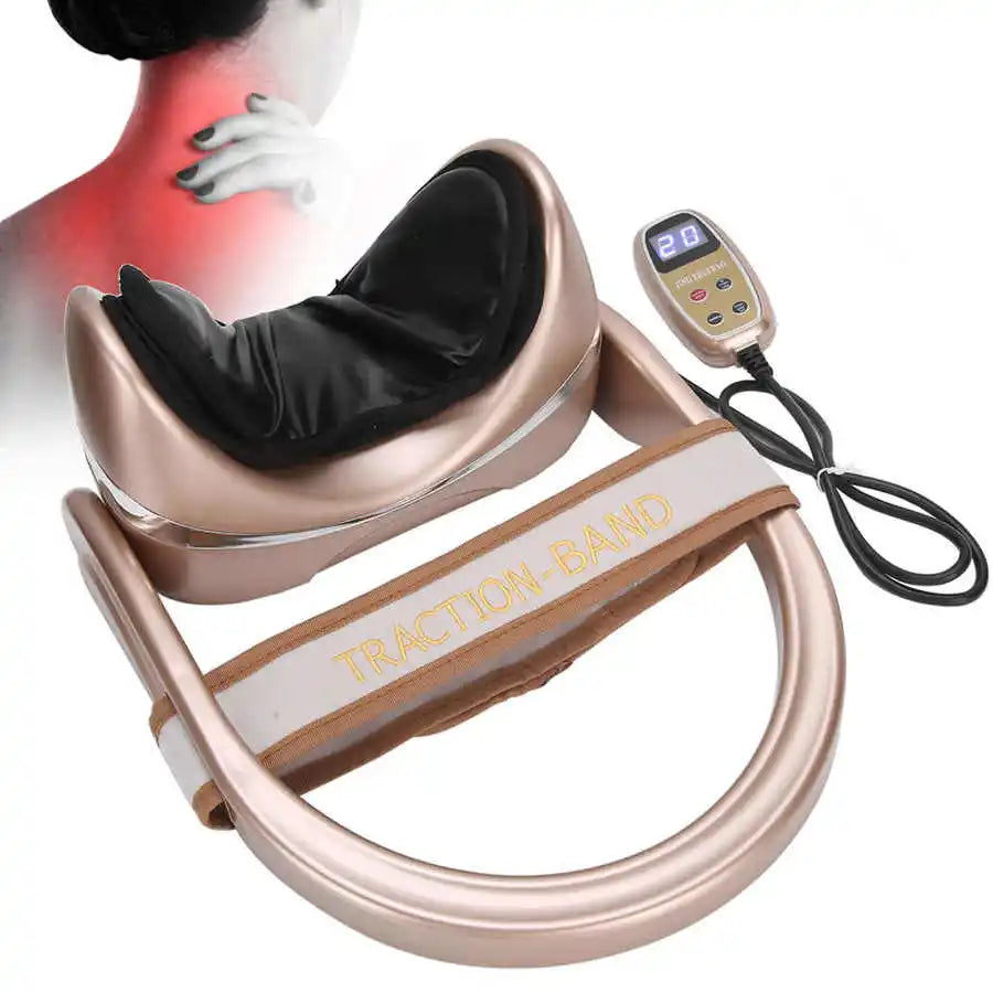 Meubon Electric Neck Massager I Infrared Heated Neck Airbag I Massage Pillow Shoulder Spine Shoulder Cervical Traction