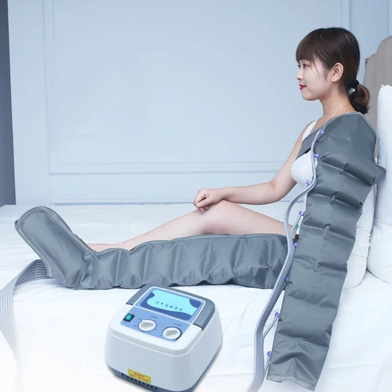 Electric Pressotherapy Air Compression Leg Foot Massager with Vibration & Infrared Therapy I Pneumatic Air Wave Pressure Machine