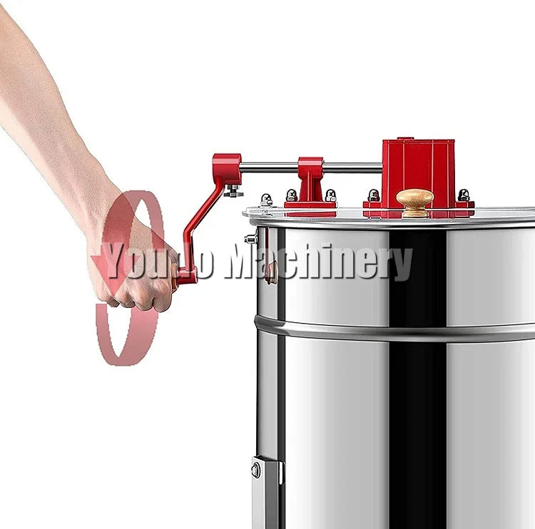 Efficient Hand-Cranked 3/16/24 Frame Centrifugal Honey Extractor I Large, Mobile, and Self-Turning I Model UDFM2M