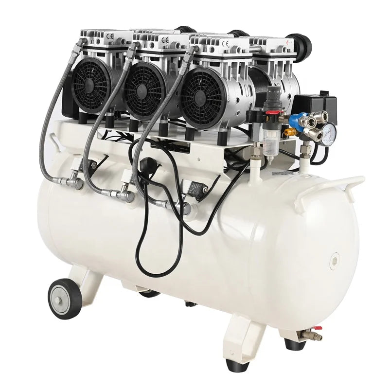 Meubon 3HP Air Compressor Oil Free 100L Tank for 4pcs Dental Unit Chairs I Model HCEM-100L