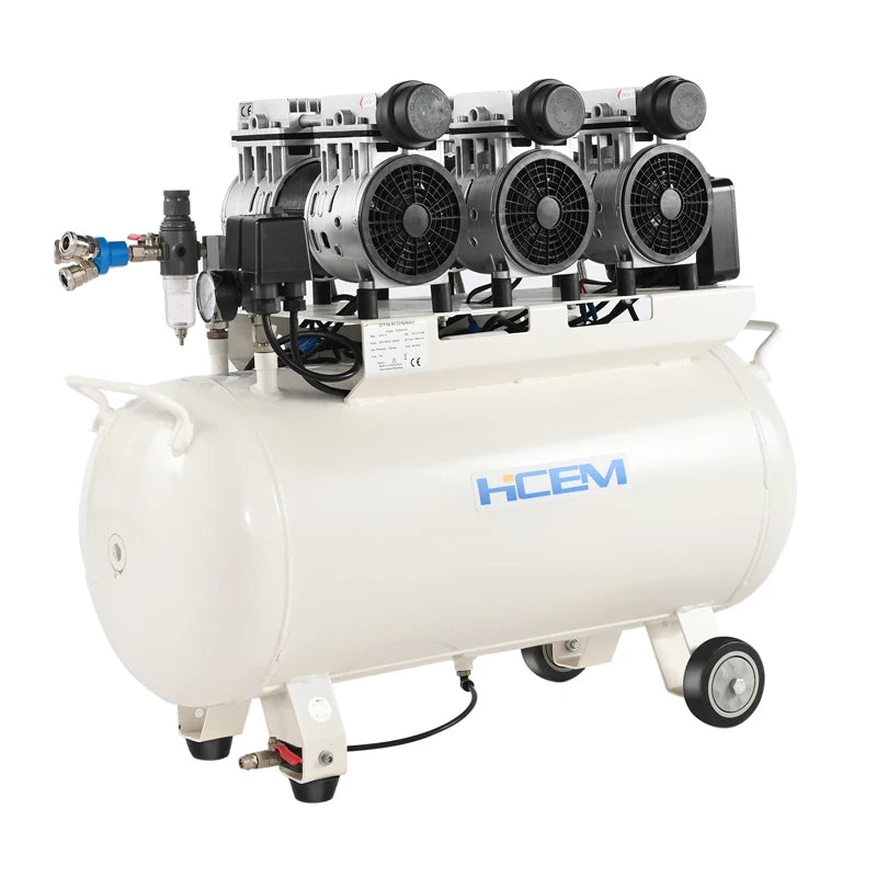 Meubon 3HP Air Compressor Oil Free 100L Tank for 4pcs Dental Unit Chairs I Model HCEM-100L