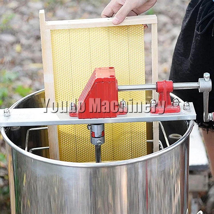 Efficient Hand-Cranked 3/16/24 Frame Centrifugal Honey Extractor I Large, Mobile, and Self-Turning I Model UDFM2M