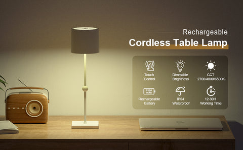 Huiveoo Cordless Table Lamp Silva C offers a portable, rechargeable design