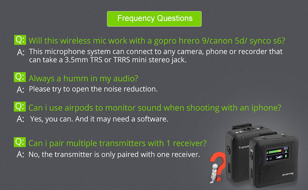 LiNKFOR Single Channel Wireless Lapel MIC with 1 Transmitter and 1 Receiver