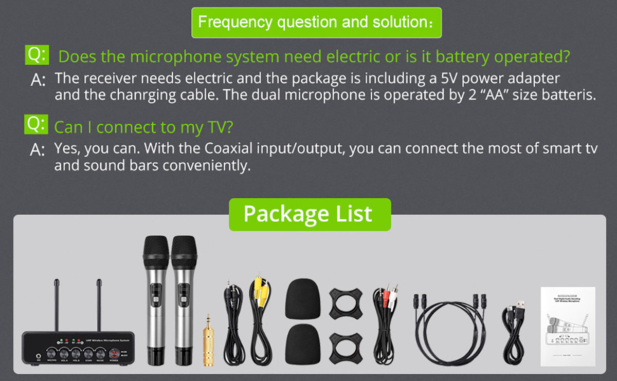 LiNKFOR UHF Wireless Handheld Microphone System, Bluetooth 5.0