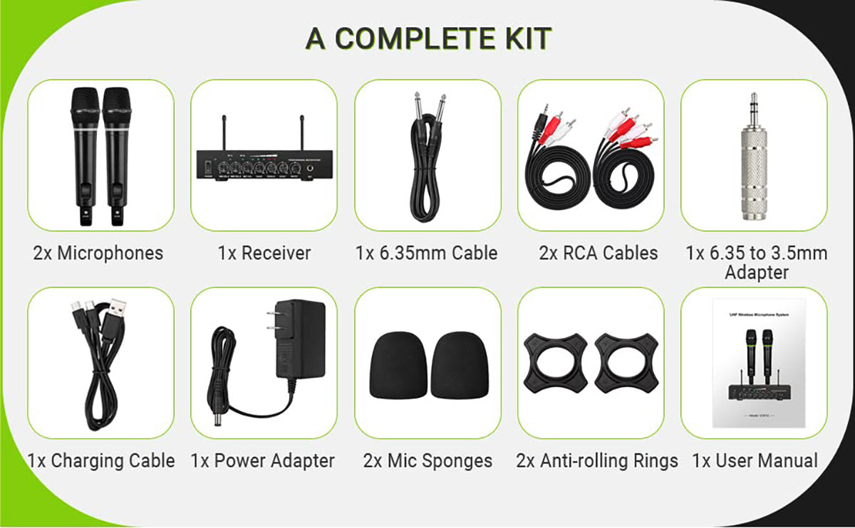 LiNKFOR UHF Handheld Rechargeable Microphone System