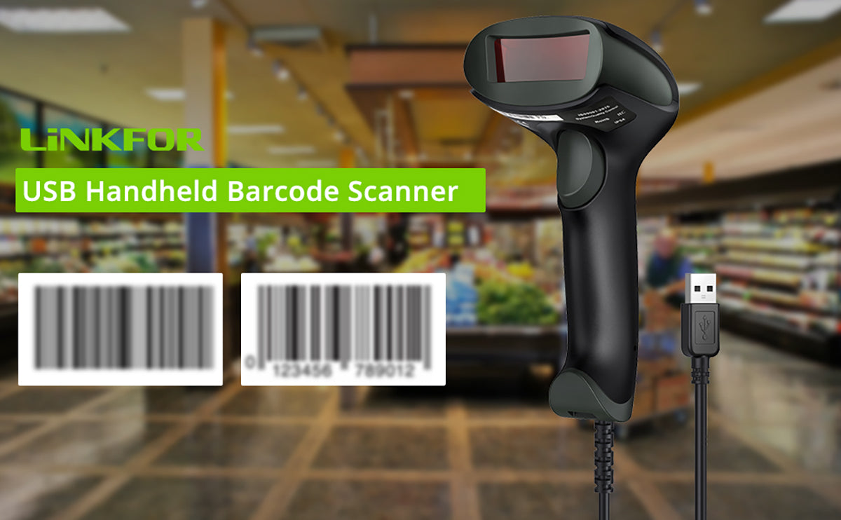 LiNKFOR USB Scanner Handheld Barcode Reader