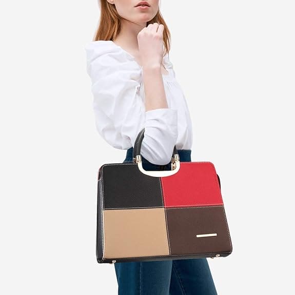 Womens Handbag Top Handle Shoulder Bag Tote Satchel Purse Work Bag with Matching Wallet