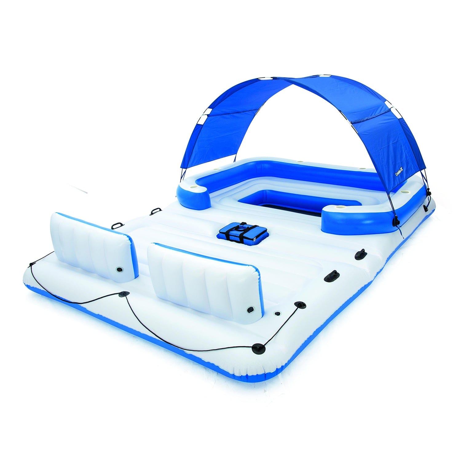 Bestway CoolerZ Tropical Breeze 6 Person Floating Island Pool Lake Raft Lounge