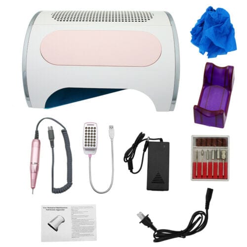 Multi-functional Electric Nail Drill Machine Nail Art Dust Collector UV LED Lamp