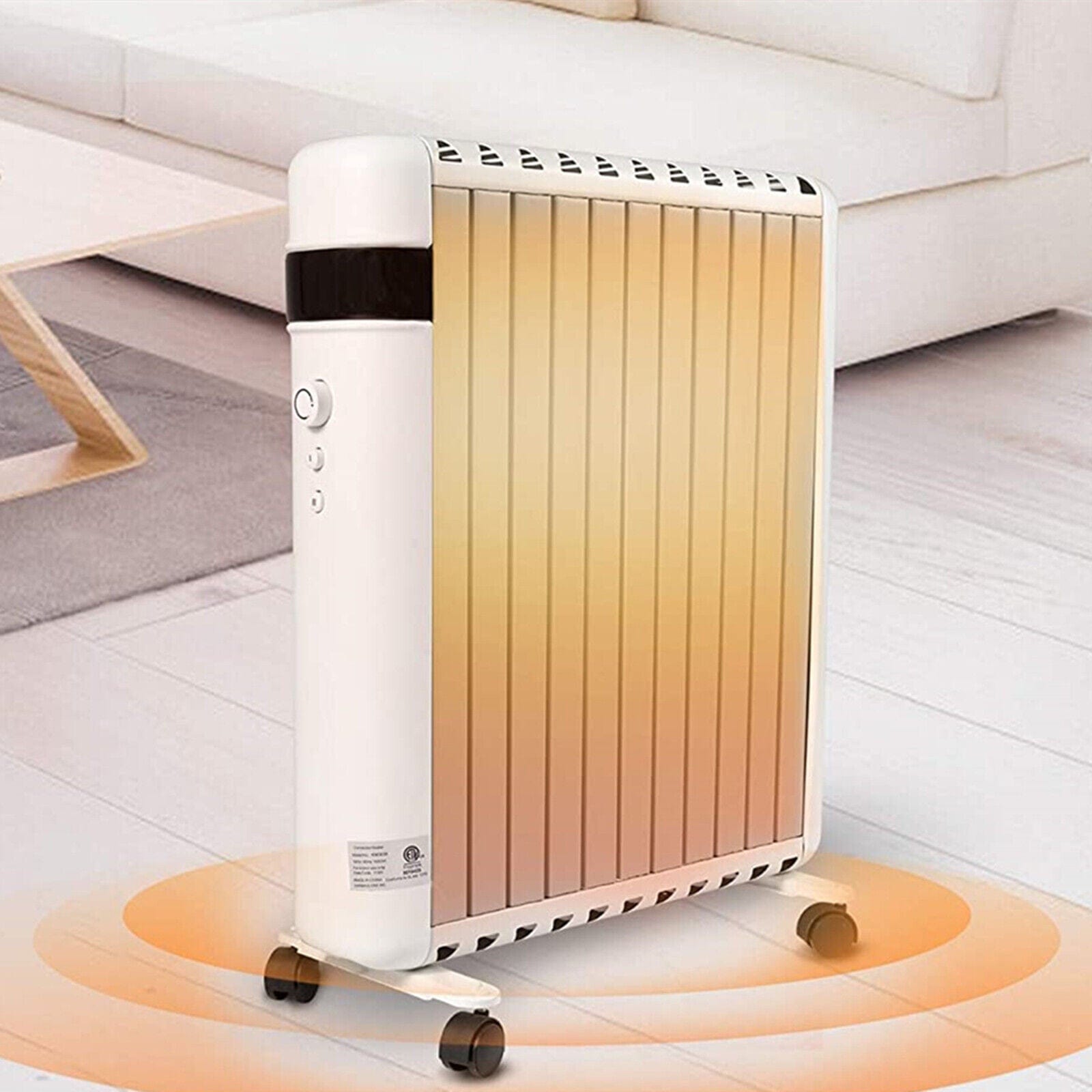 750W / 1500W Electric Space Heater Indoor Adjustable Thermostat Warmer w/ Wheels