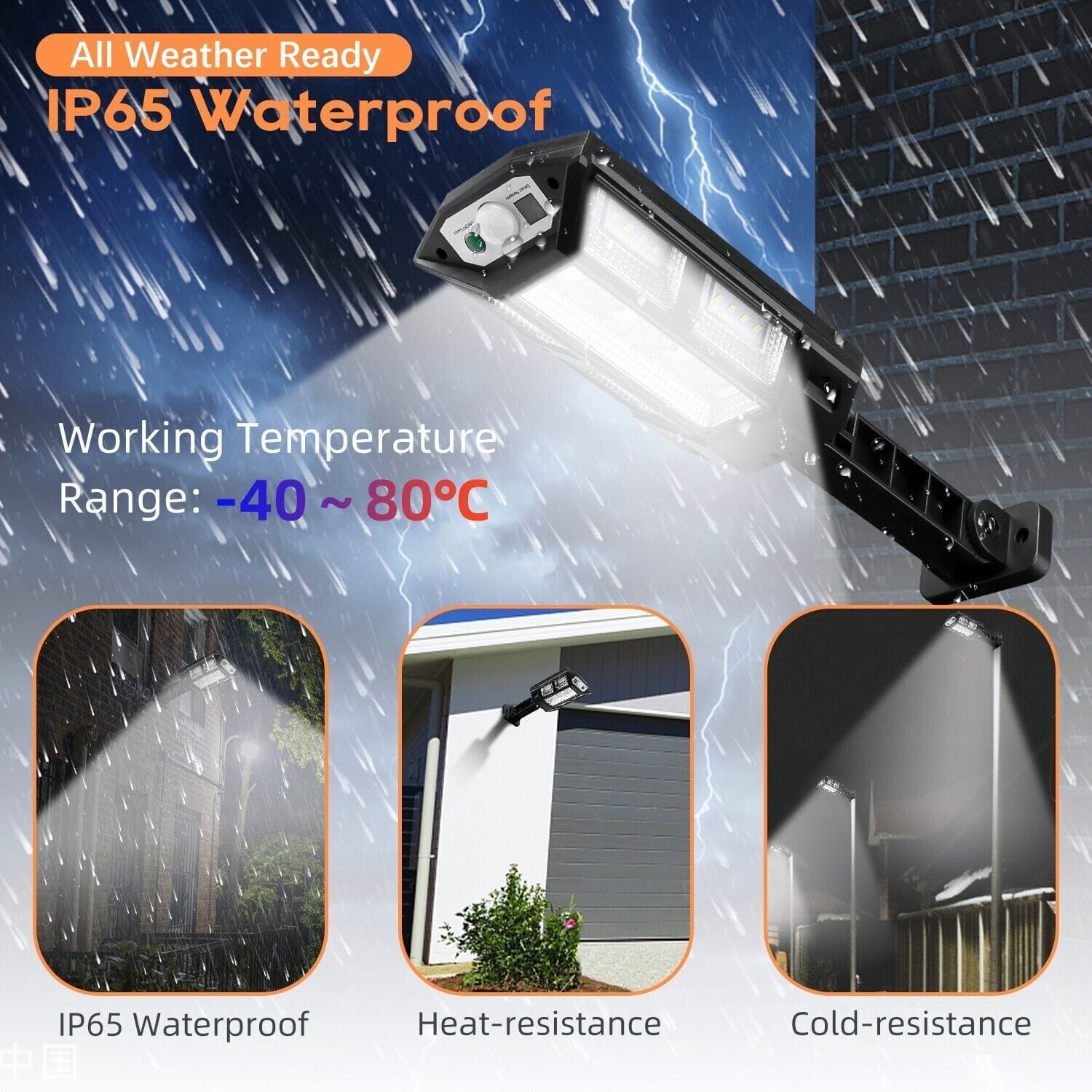 3Pack LED Solar Flood Light Security Motion Sensor Outdoor Yard Street Wall Lamp