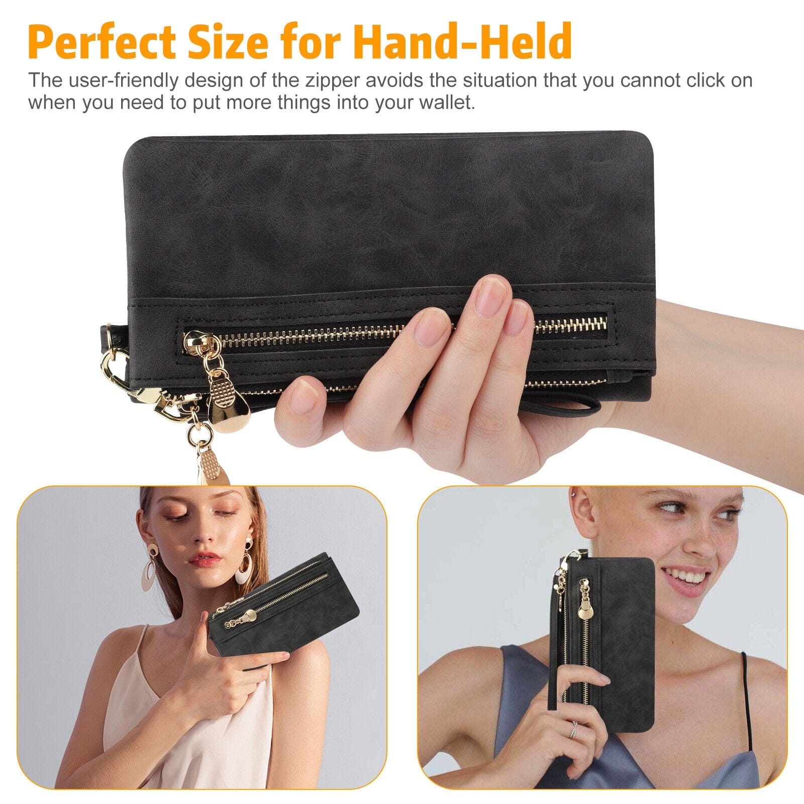 Women Lady Leather Wallet Phone Bag Clutch Card Holder Purse Handbag Retro Style