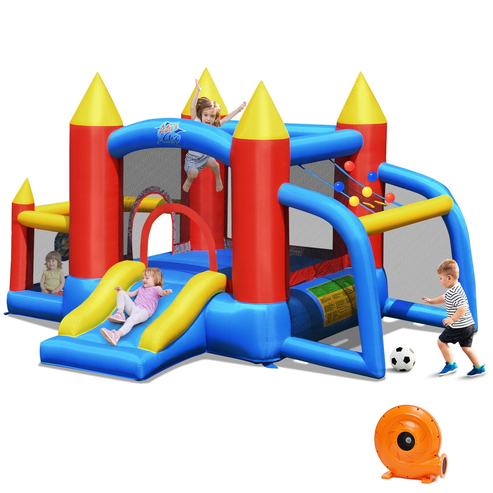 Kid Inflatable Bounce House Slide Bouncer Jumping Castle w/740W Blower Outdoor