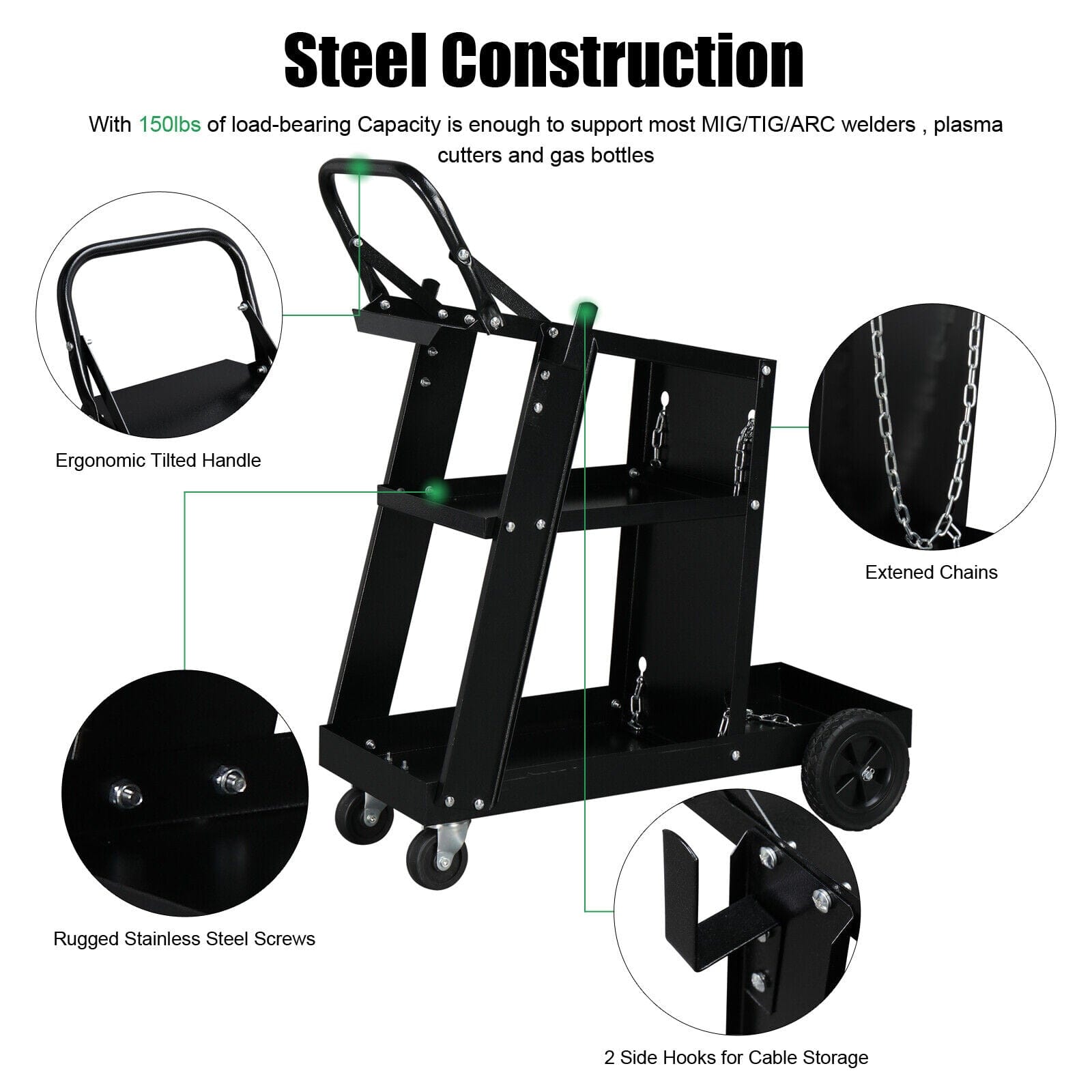 Heavy Duty Welding Welder Cart Plasma Cutter Tank Storage