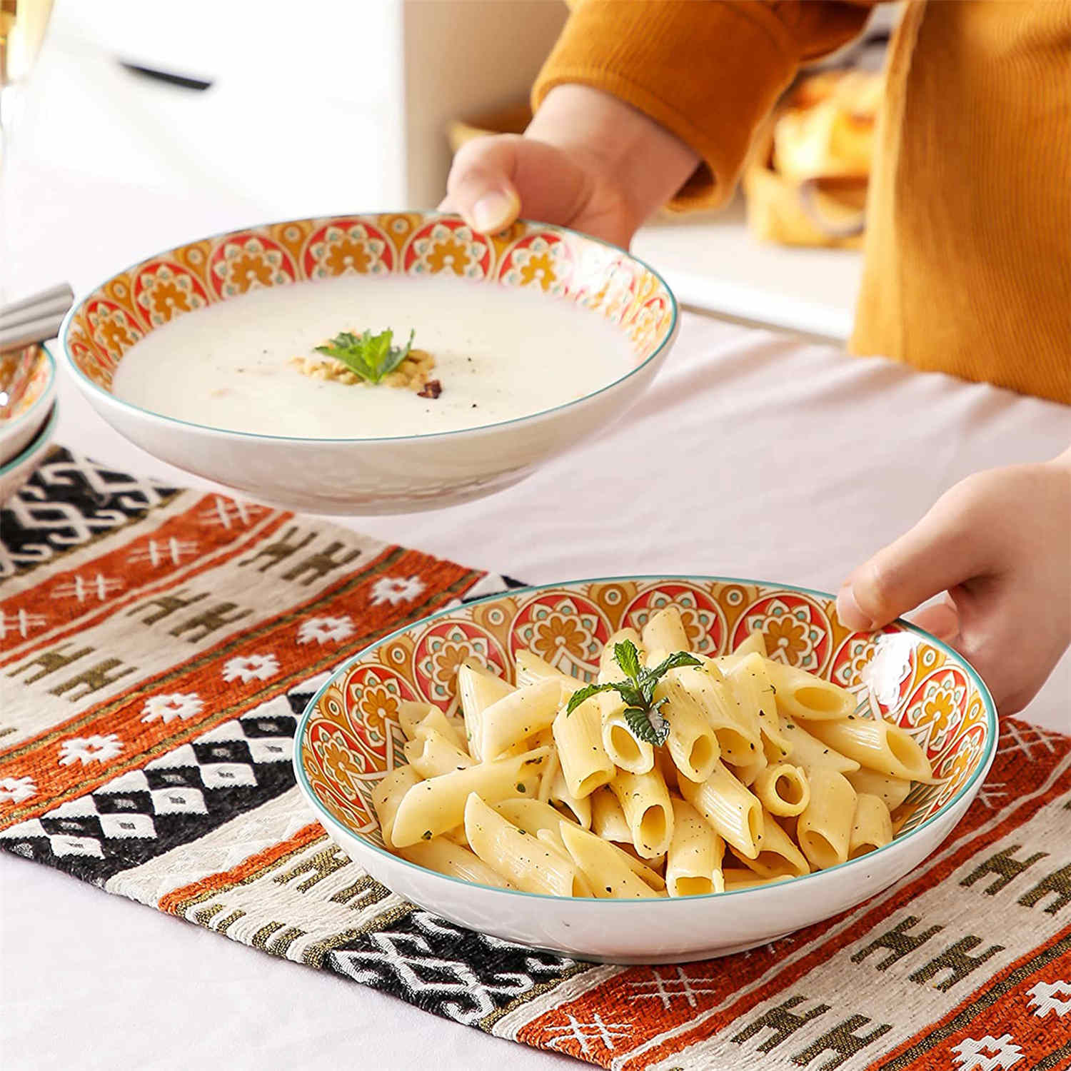 Mandala Soup Plates Set of 4