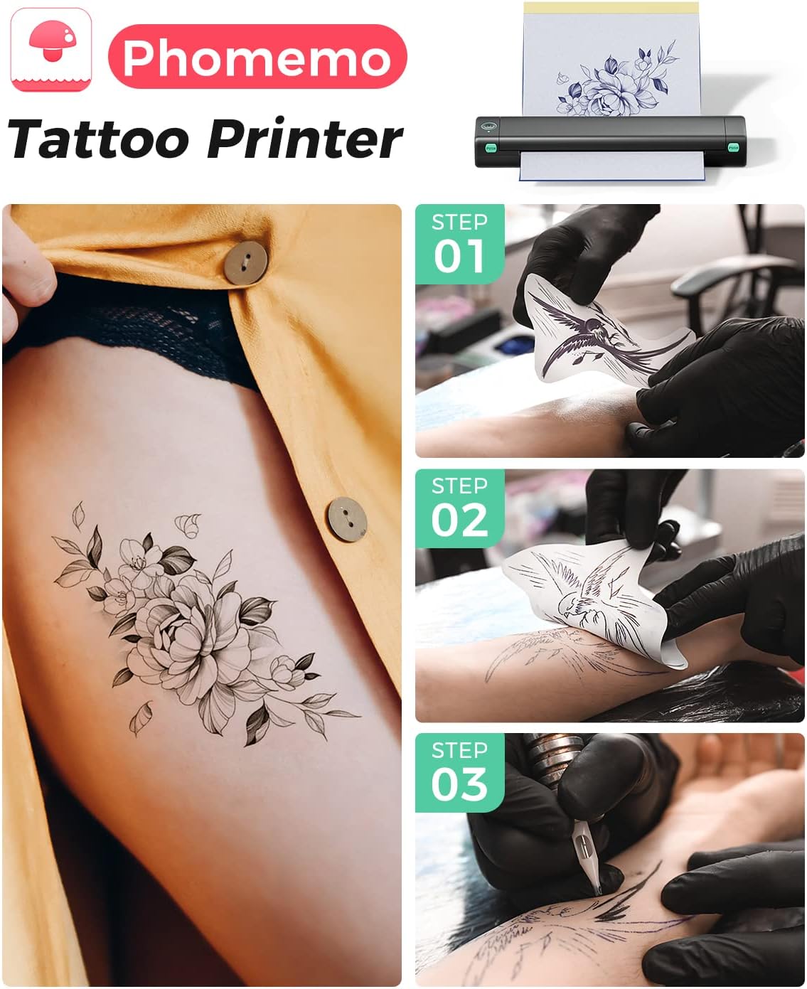 Phomemo M08F Wireless Tattoo Transfer Stencil Printer