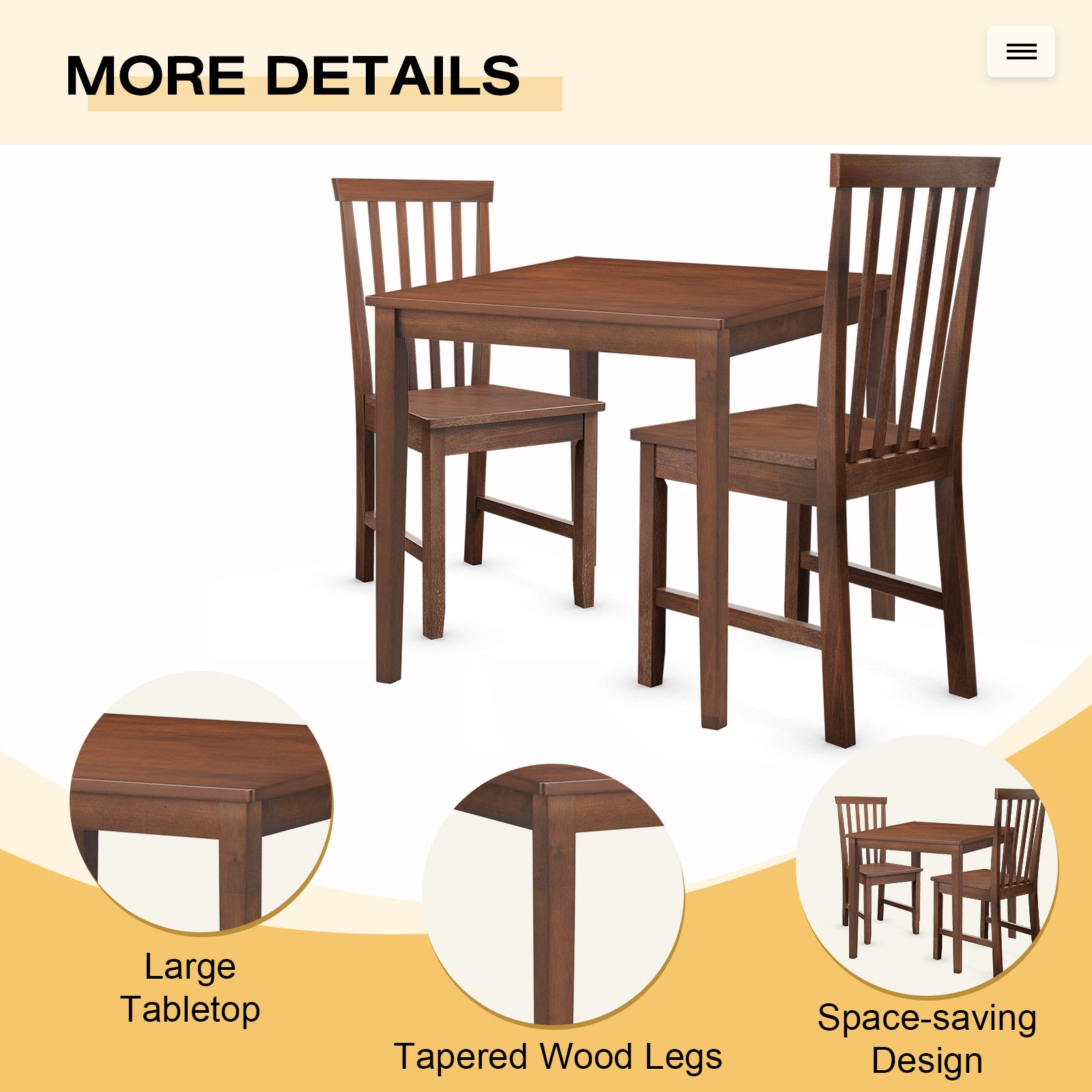 Giantex Set of 4 Dining Room Side Chair w/High Slat Back, Wood Legs