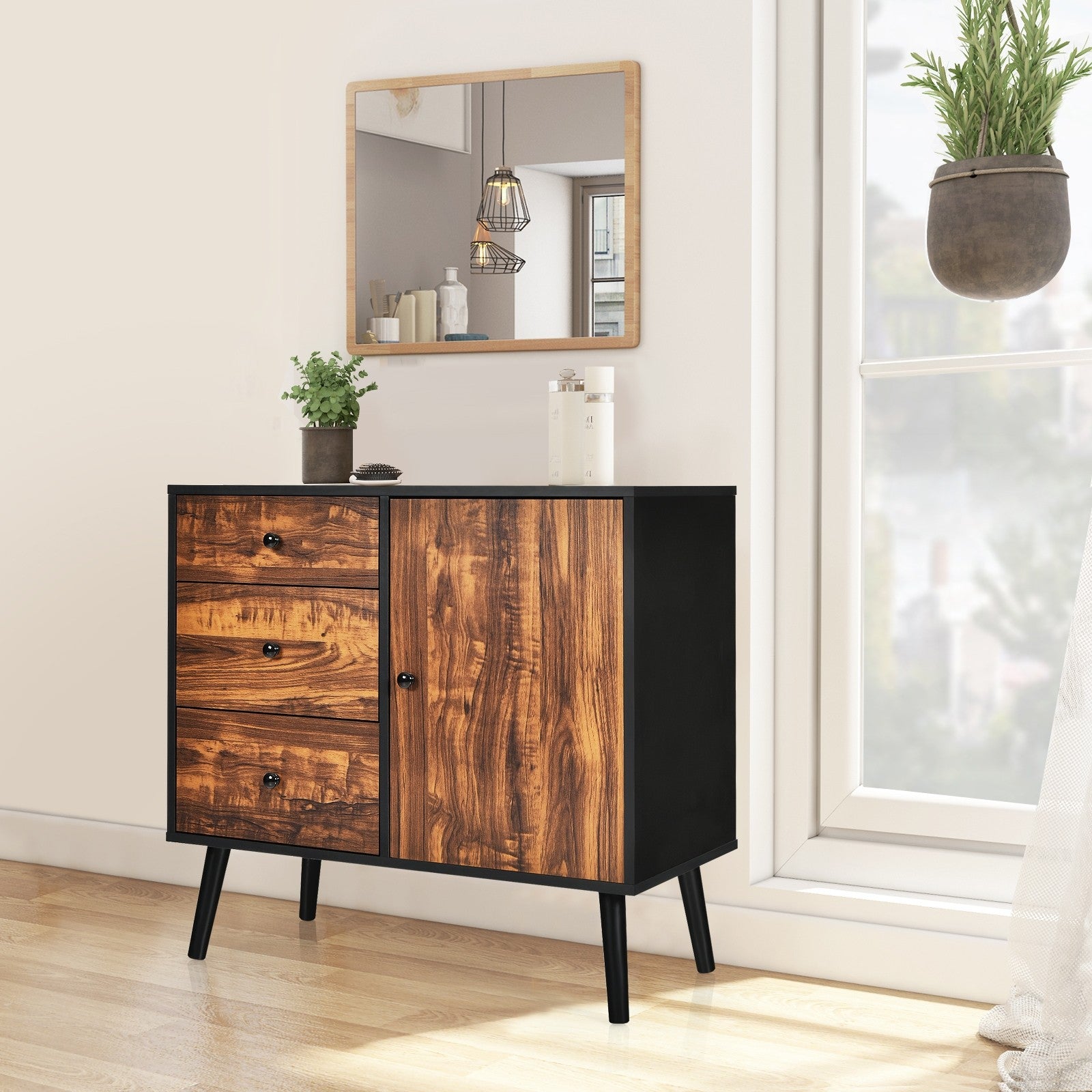 Storage Cabinet Buffet Sideboard with 3 Drawers