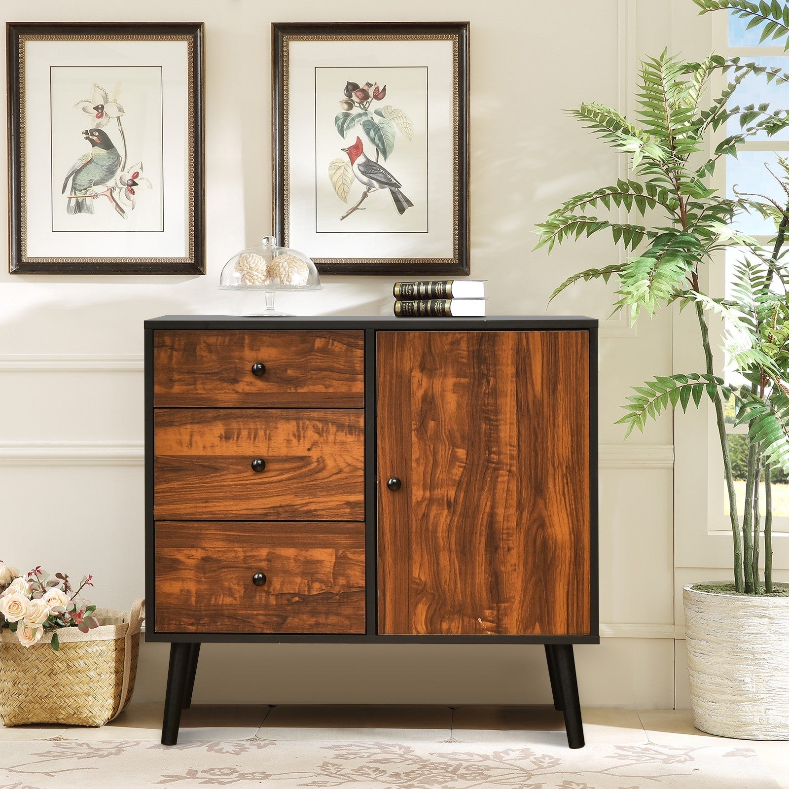 Storage Cabinet Buffet Sideboard with 3 Drawers