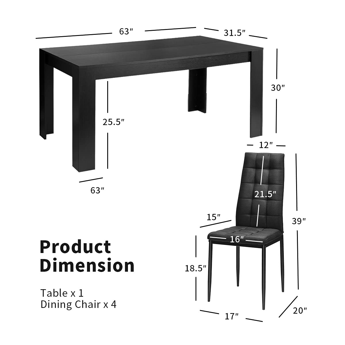 Giantex 5 Piece Dining Table Set