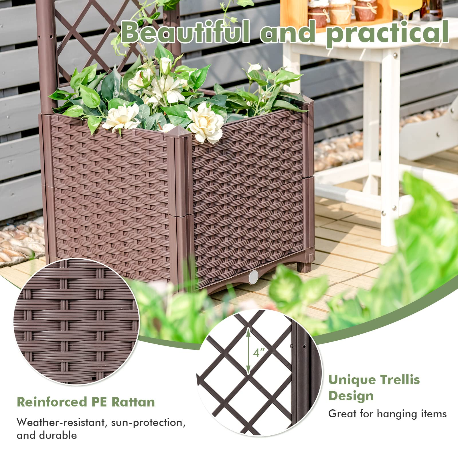 Giantex Raised Garden Bed with Trellis