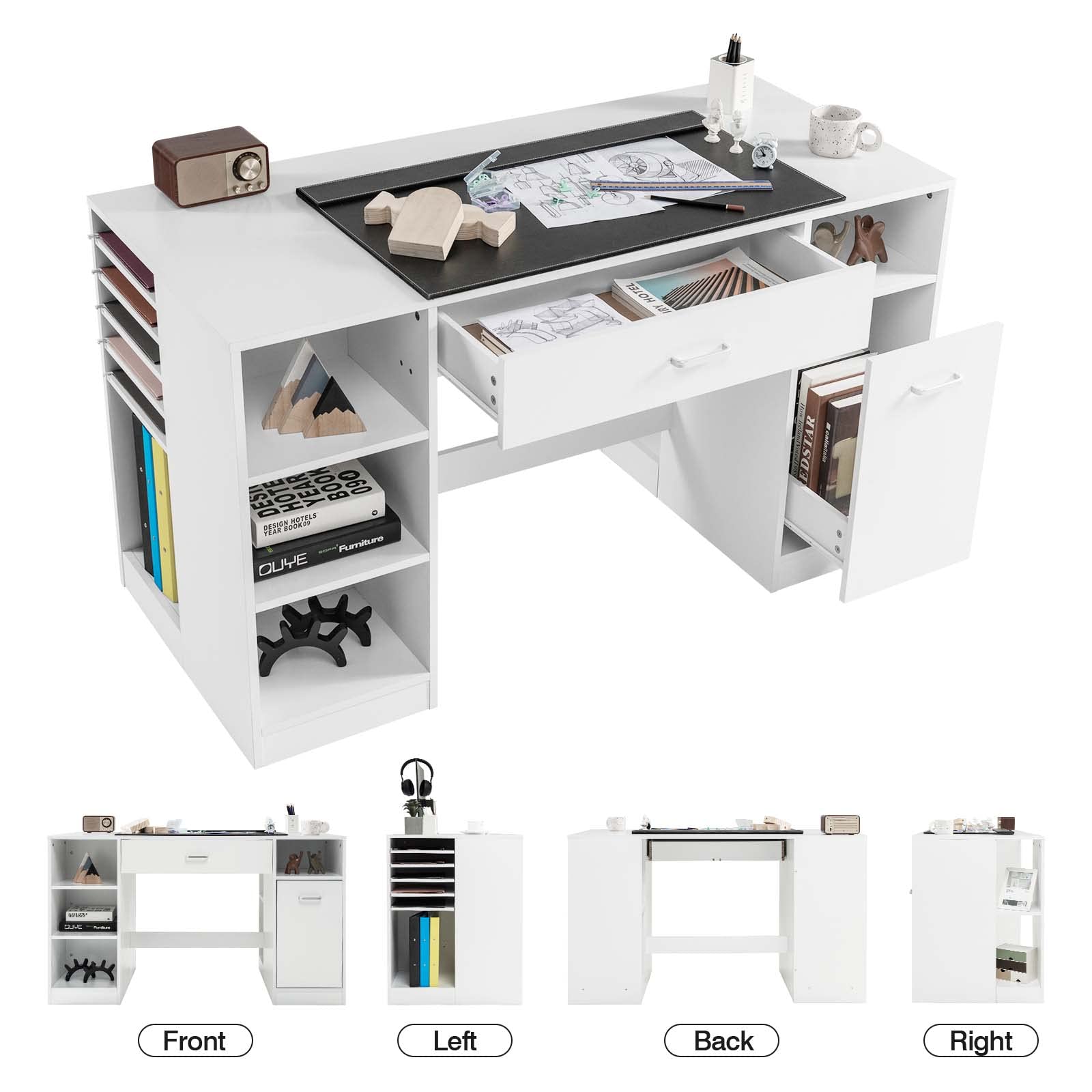 Giantex Craft Table with Storage, Artwork Sewing Table