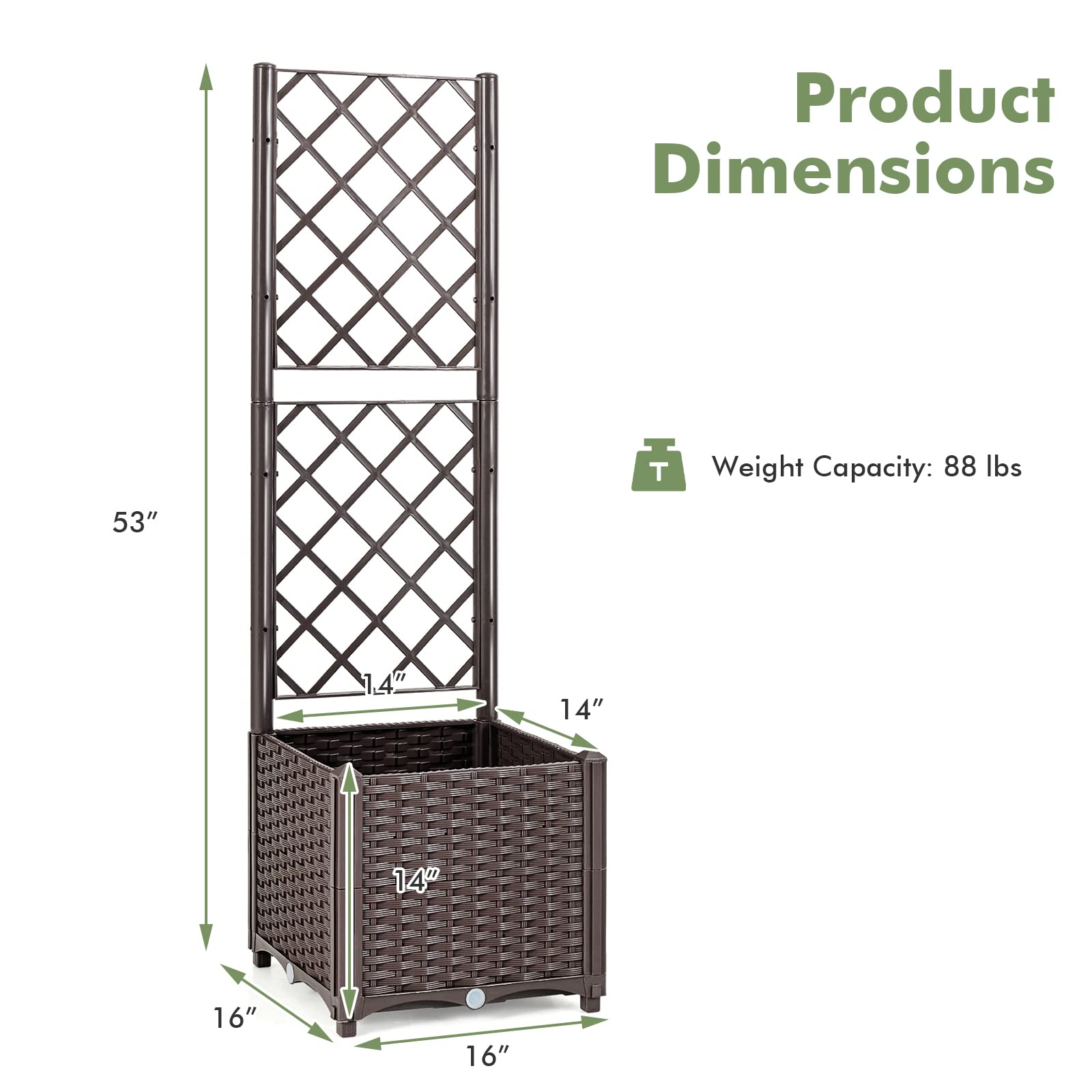 Giantex Raised Garden Bed with Trellis