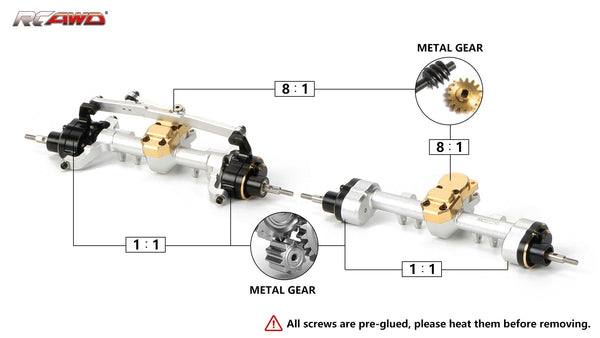 RCAWD SCX24 portal axle