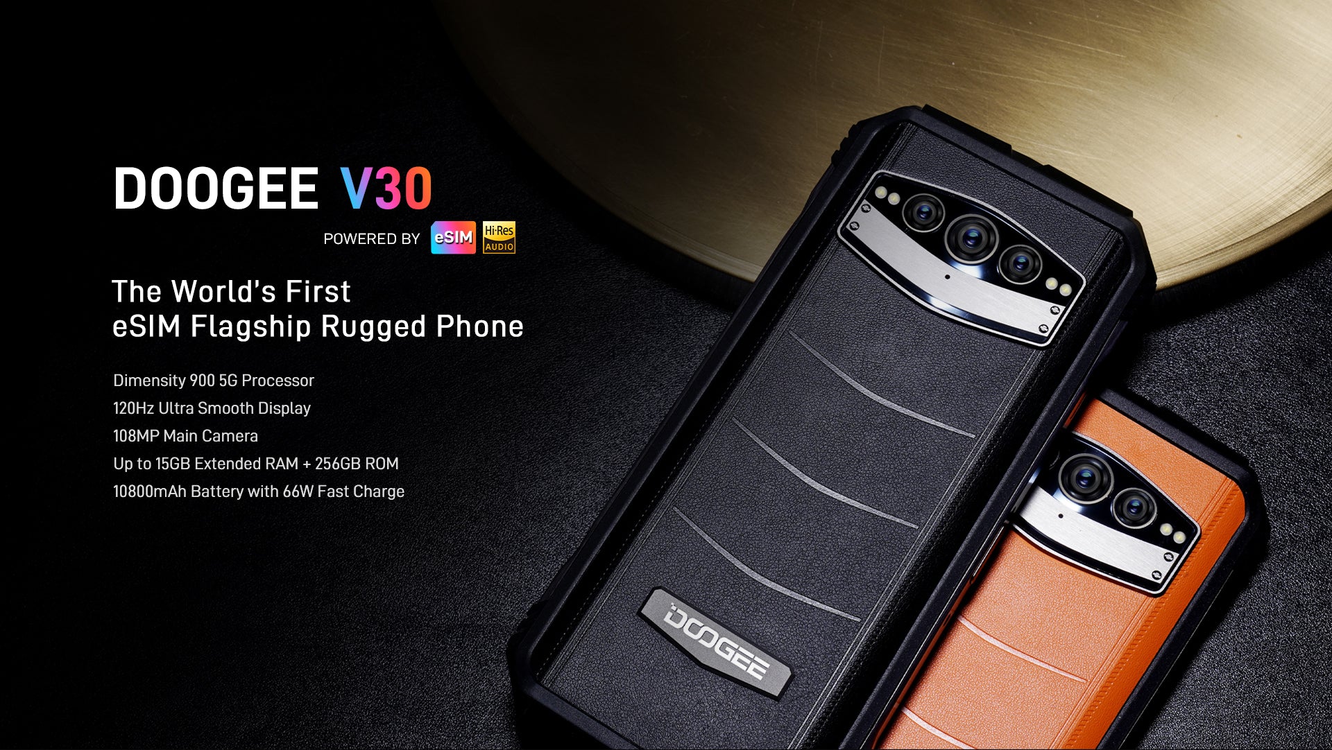 DOOGEE V30 Dual 5G Rugged Phone eSIM 6.58FHD 120Hz Display Dimensity 900  8+256GB 10800mAh 108MP Camera Dual Speakers Cell Phone