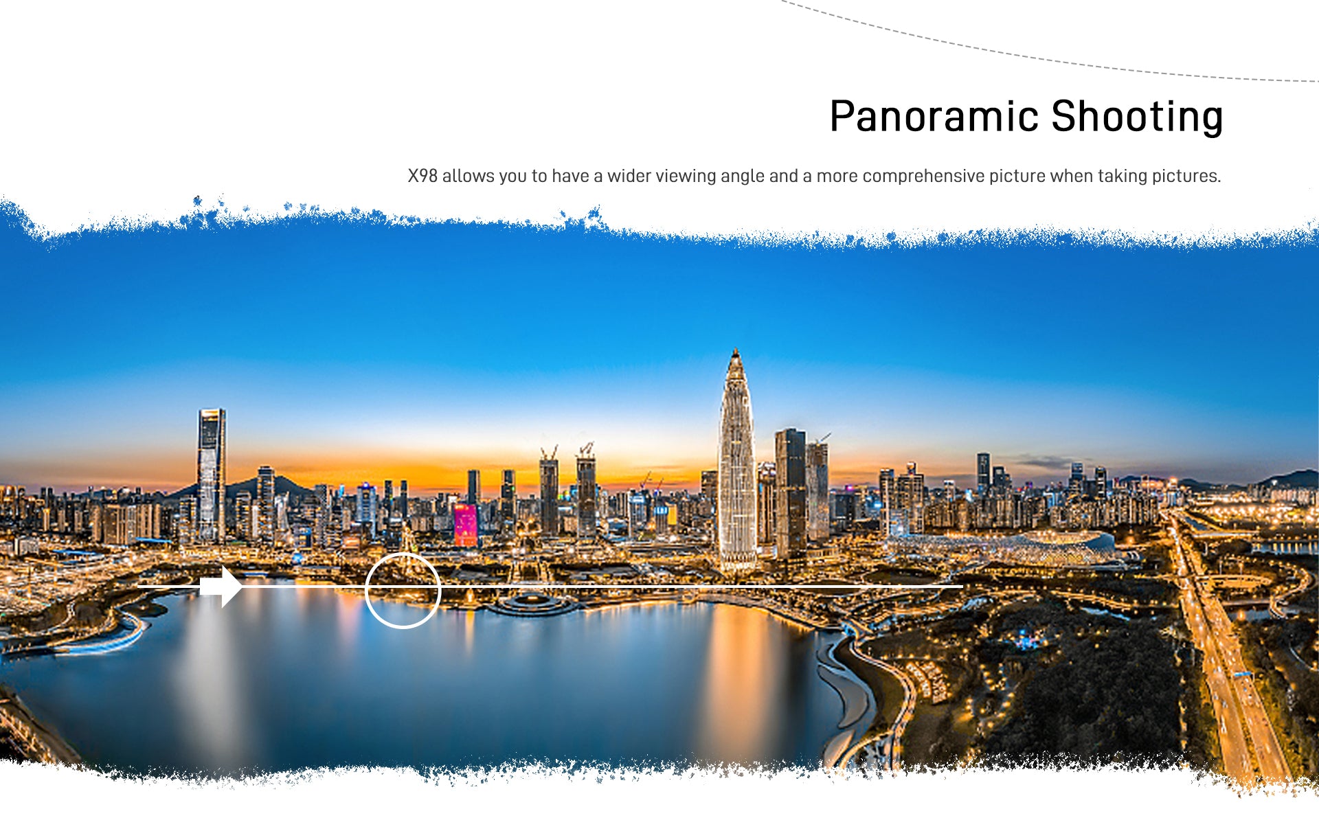 Panoramic Shooting X98 allows you to have a wider viewing angle and a more comprehensive picture when taking pictures.
