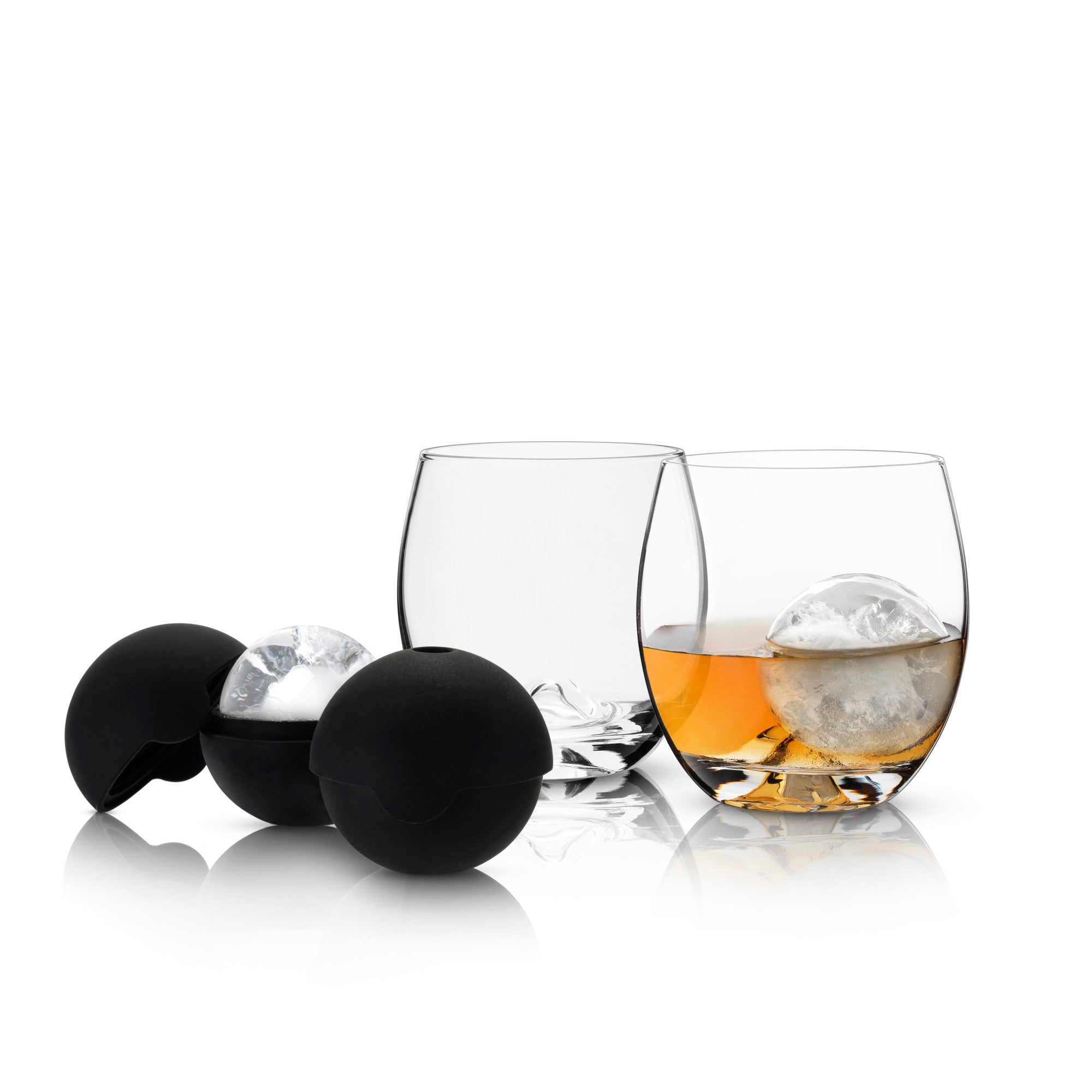 Glacier Rocks? 4-Piece Ice Ball Mold and Tumbler Set by Visk