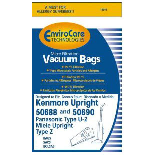 Kenmore 50688 / Panasonic U-2  Vacuum Bags (9pk) by EnviroCare