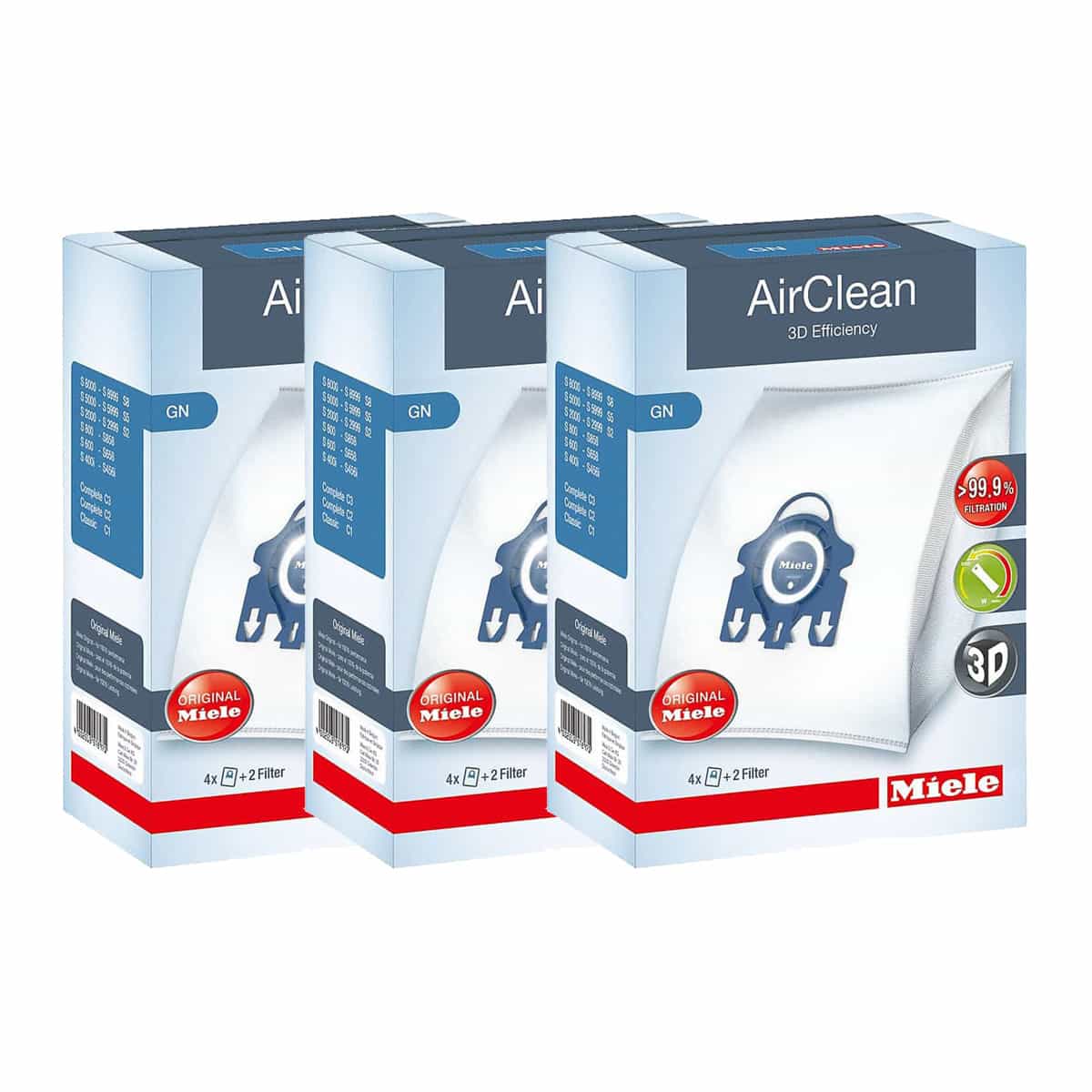 Miele GN AirClean 3D Vacuum Bags - 3 Boxes - 1 Year Supply