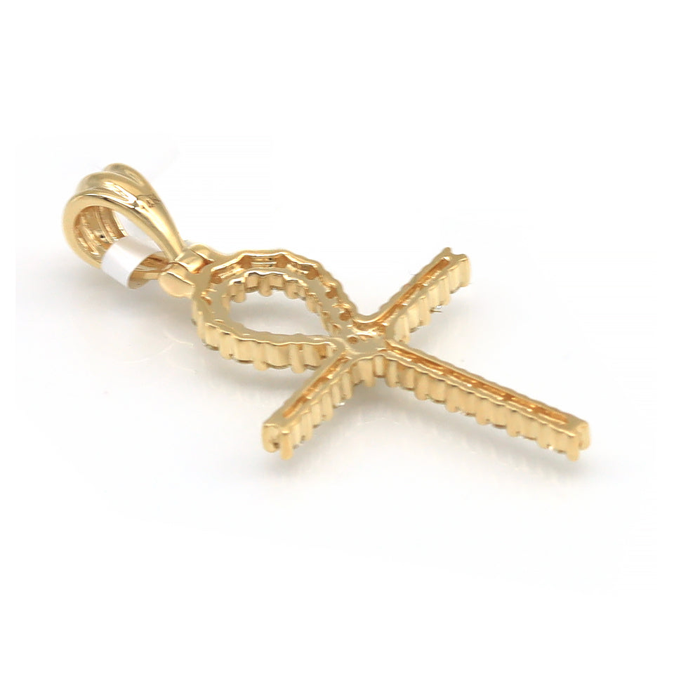 1 Carat F-VS Natural Round Diamond Cross Pendant Solid 14k Gold