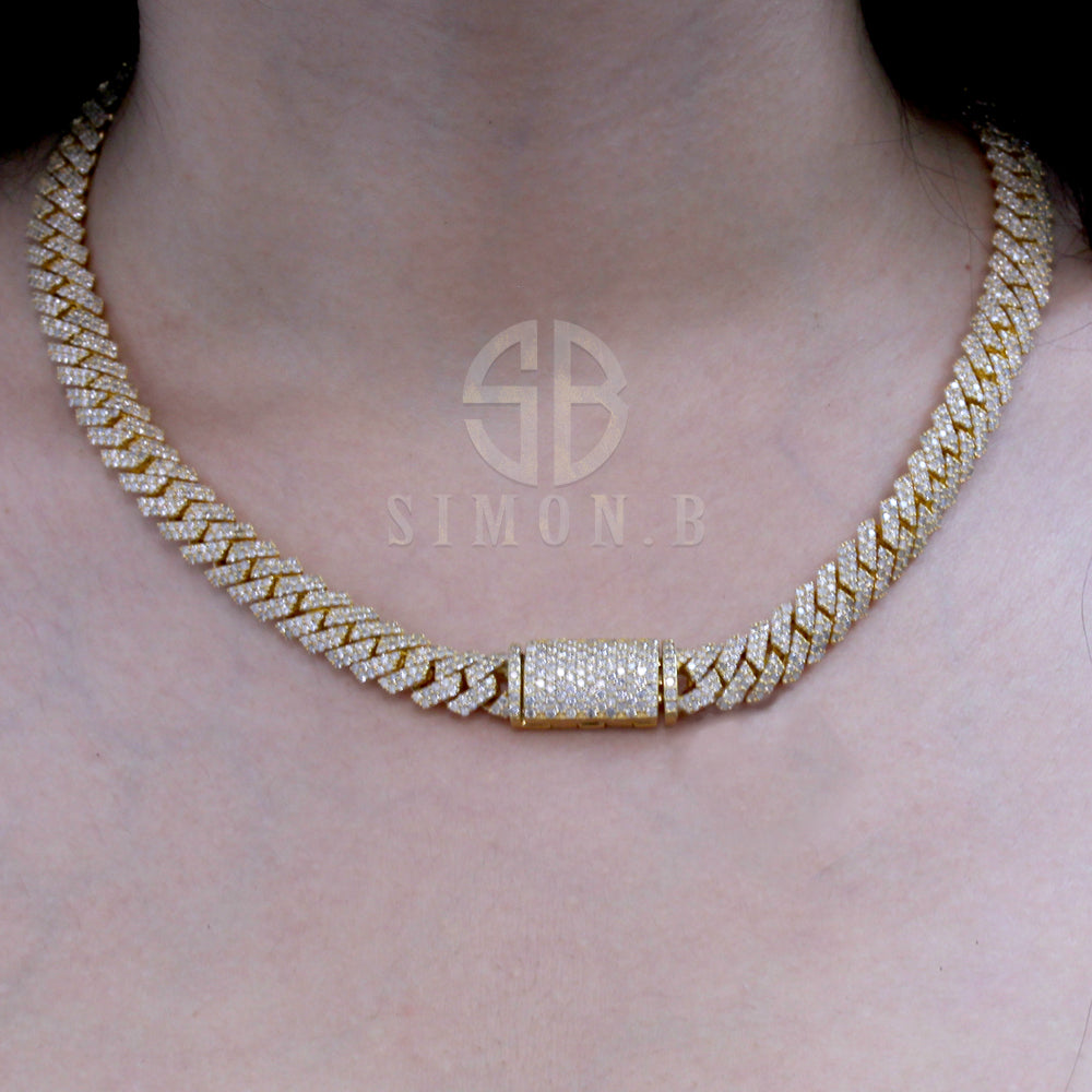 21 Carats F-VS Cuban Link Diamond Chain Necklace 116 Grams Solid 14k Gold