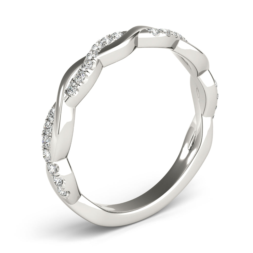 1/5 ct tw Round cut Diamond Infinity Wedding Band Ring Anniversary Ring 14k White Gold