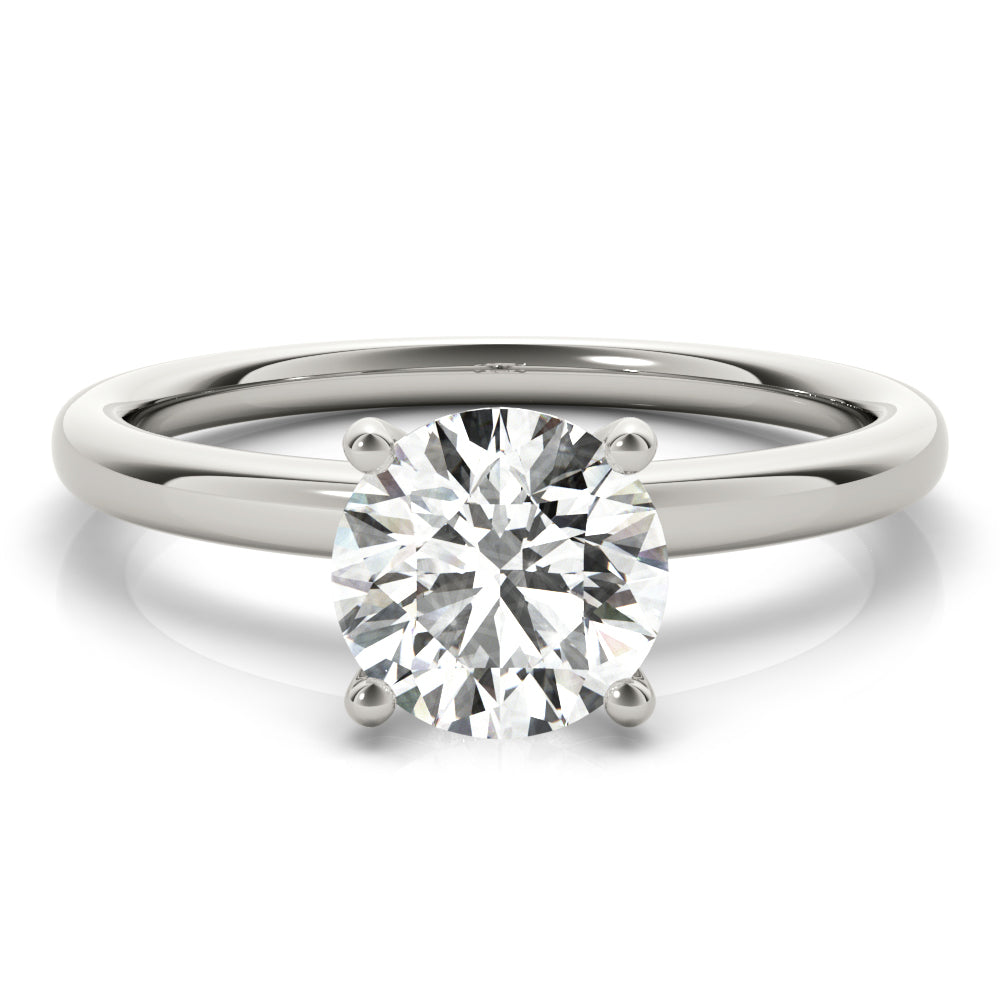 1.50 ct tw Round cut Diamond Solitaire Engagement Ring Setting  In 14k White Gold