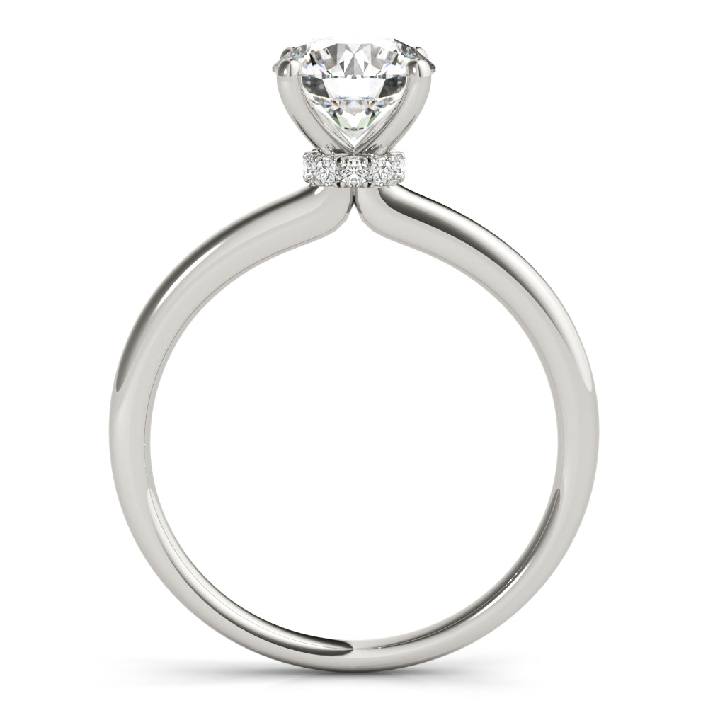1.50 ct tw Round cut Diamond Solitaire Engagement Ring Setting  In 14k White Gold