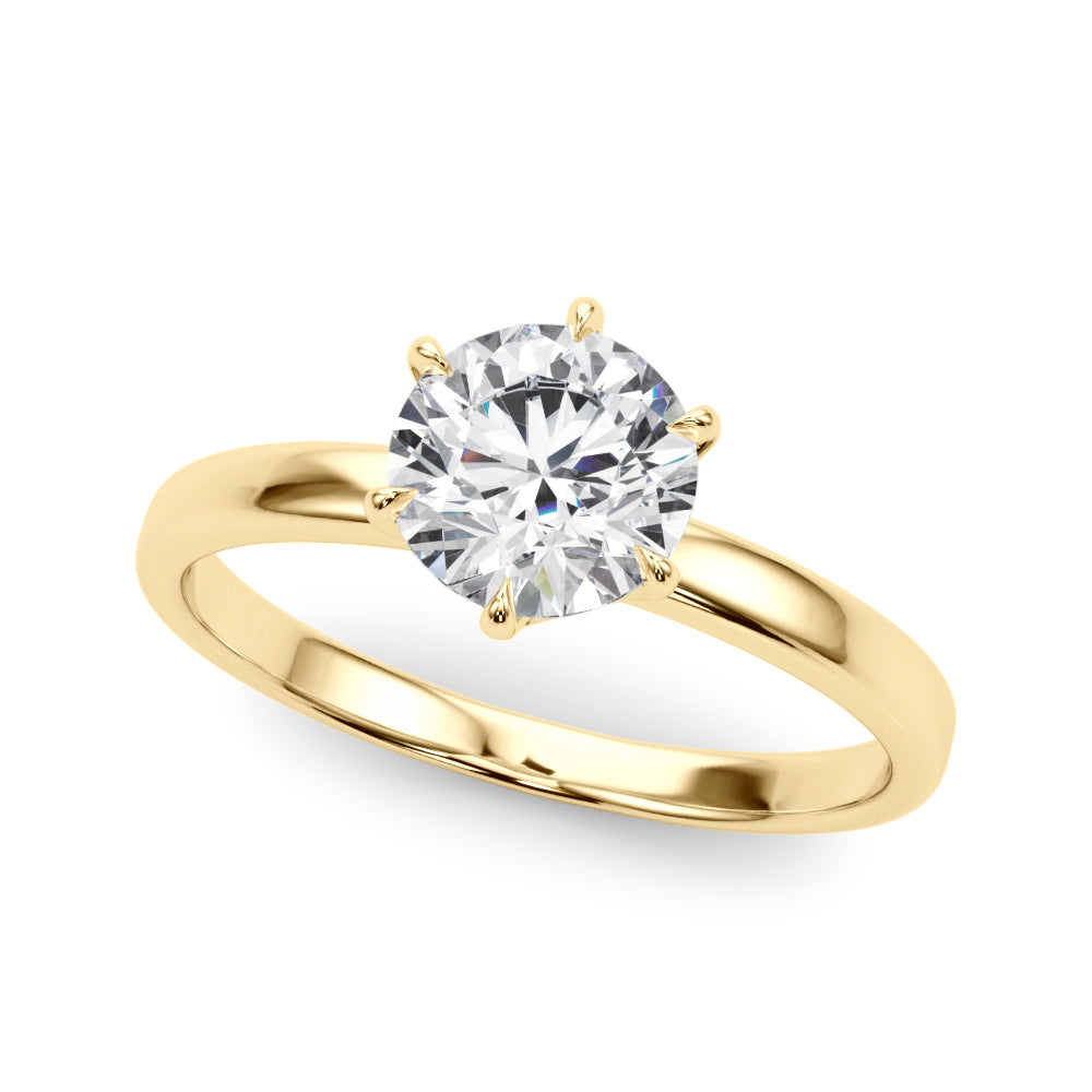 1.75ct Round cut 6-Prong Solitaire Trellis Diamond Engagement Ring Setting In 14k Gold