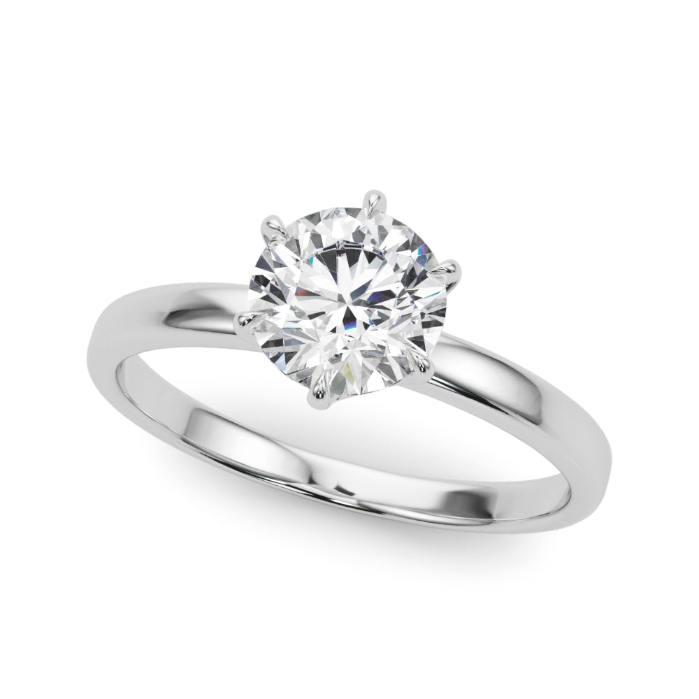 1.75ct Round cut 6-Prong Solitaire Trellis Diamond Engagement Ring Setting In 14k Gold