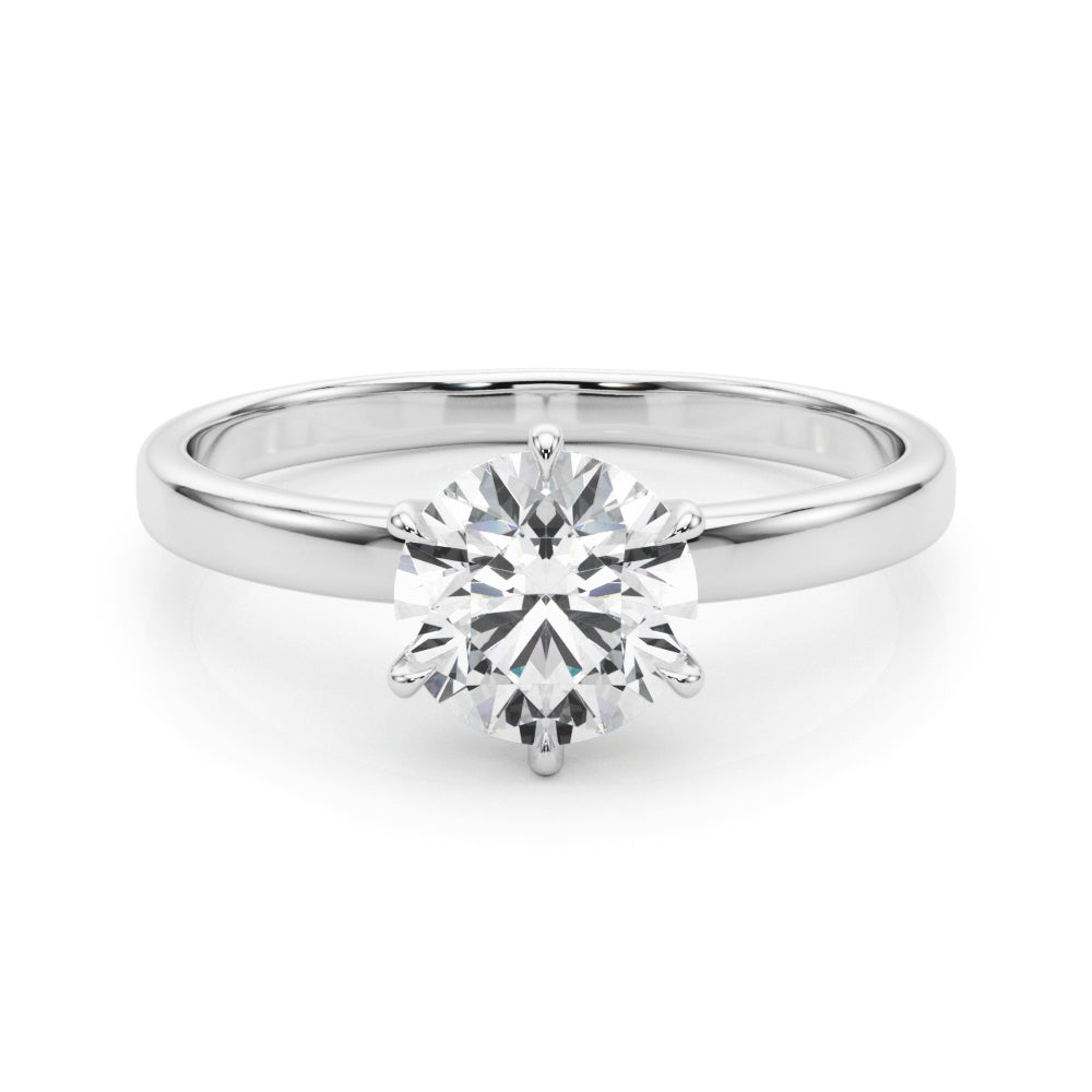 1.75ct Round cut 6-Prong Solitaire Trellis Diamond Engagement Ring Setting In 14k Gold