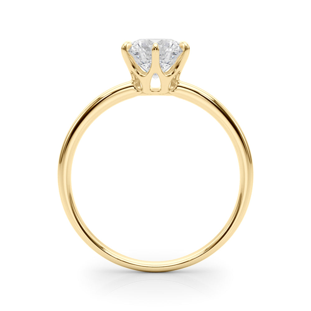 1.75ct Round cut 6-Prong Solitaire Trellis Diamond Engagement Ring Setting In 14k Gold