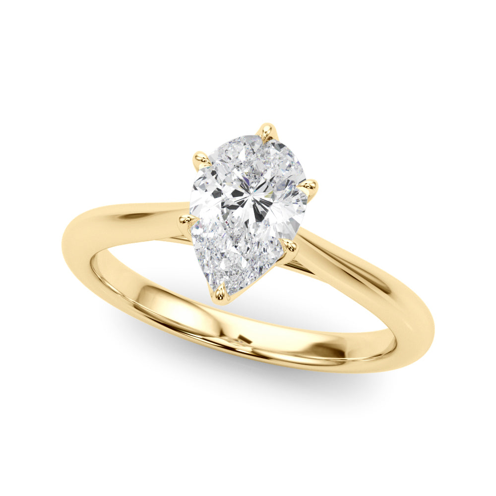 1.00ct Round cut 6-Prong Solitaire Trellis Diamond Engagement Ring Setting In 14k Gold