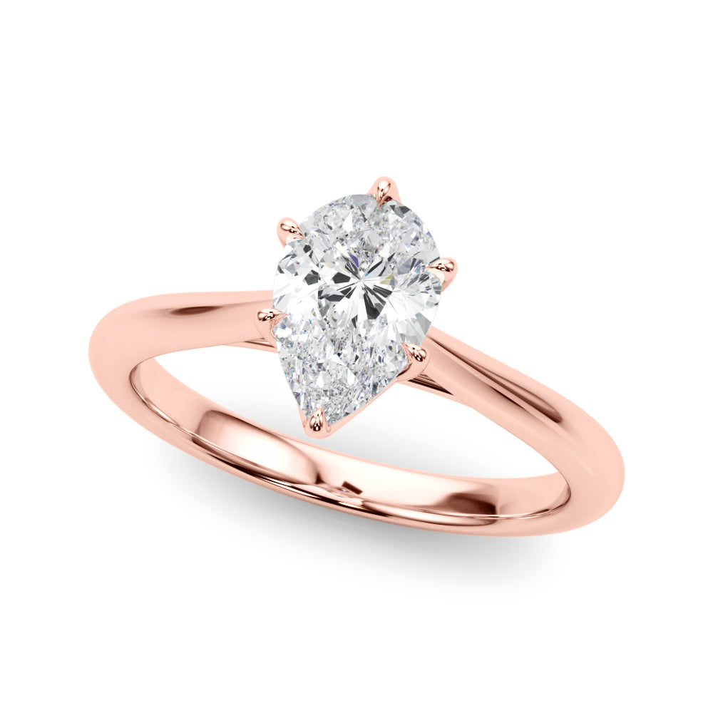 1.00ct Round cut 6-Prong Solitaire Trellis Diamond Engagement Ring Setting In 14k Gold