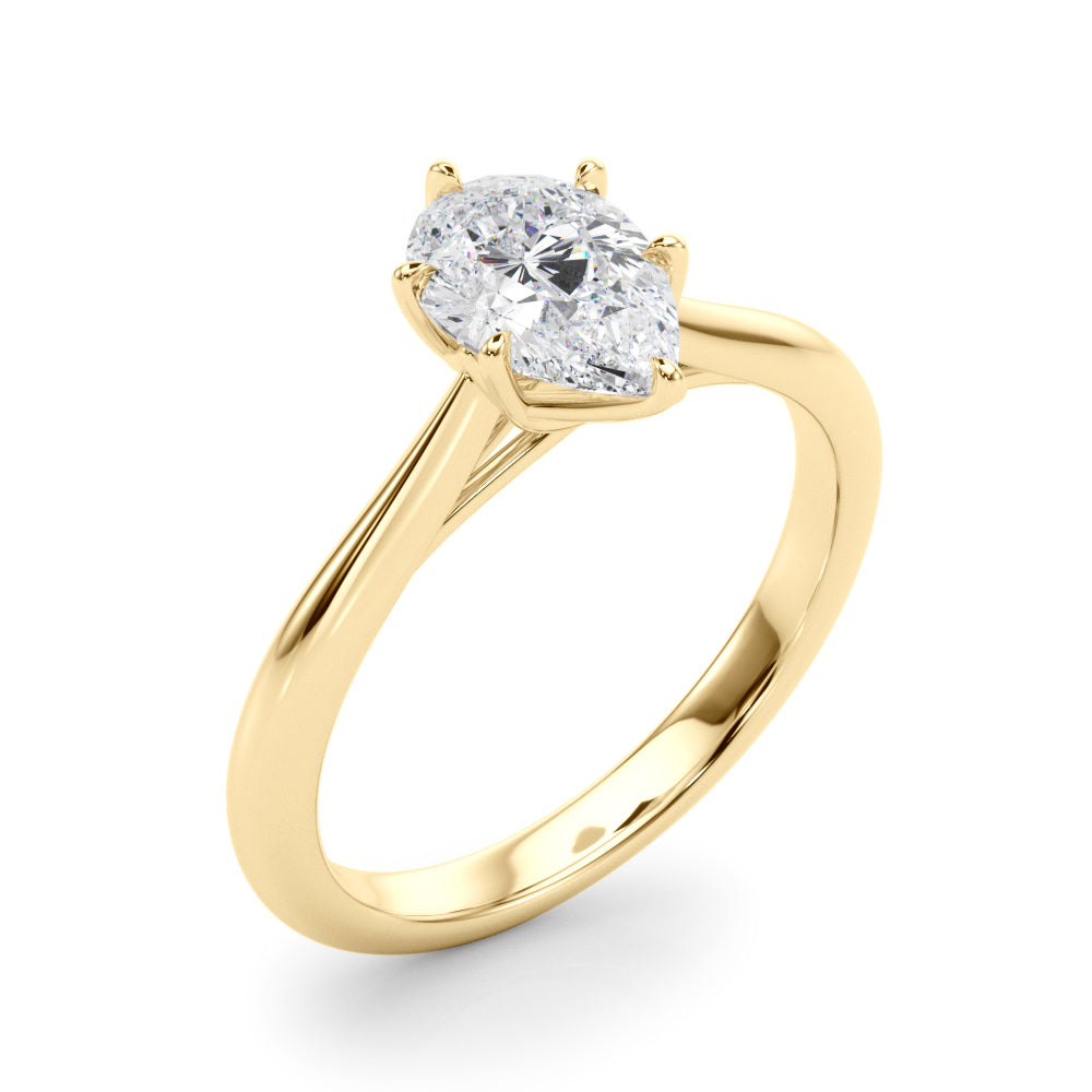 1.00ct Round cut 6-Prong Solitaire Trellis Diamond Engagement Ring Setting In 14k Gold